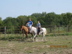 Jillian with Ollie and Ryle on Frosty